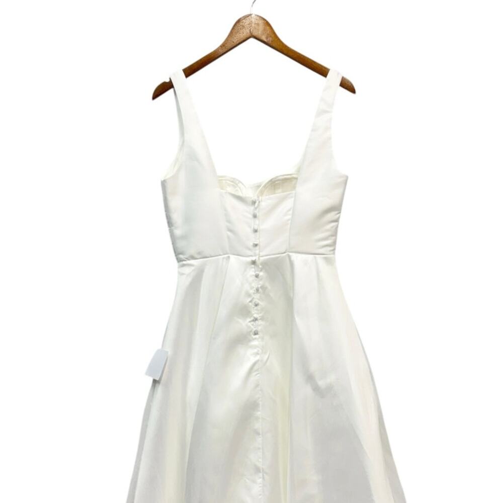 Lulus Modern Affection White Taffeta Pleated Sleeveless Maxi Dress size M NWT - Picture 5 of 7